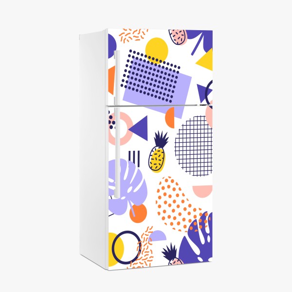 Naklejka na lodówkę zabawny tropikalny wzór geometryczny