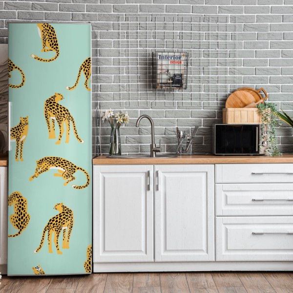 Naklejka na lodówkę eteryczna różowo-fioletowa marmurowa grafika – Wallissimo®