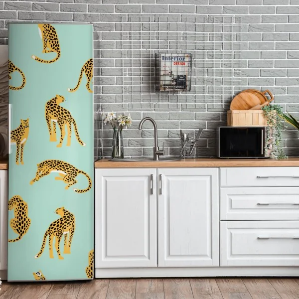 Naklejka na lodówkę nowoczesny geometryczny wzór architektoniczny – Wallissimo®