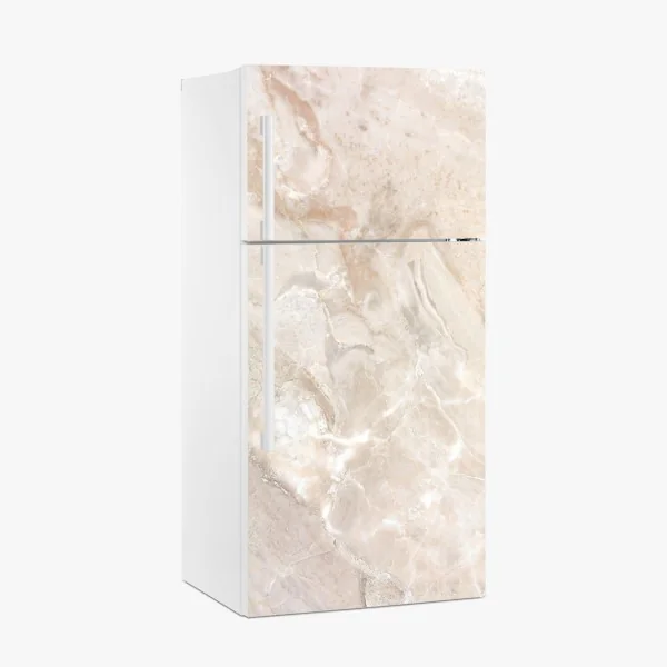 Naklejka na lodówkę beżowa tekstura marmuru