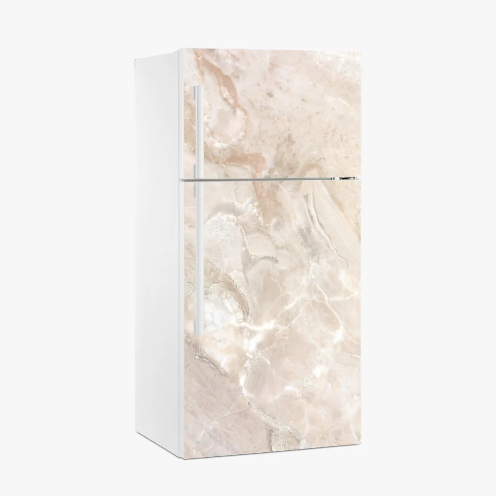 Naklejka na lodówkę beżowa tekstura marmuru – Wallissimo® Naklejka na lodówkę beżowa tekstura marmuru – Wallissimo®