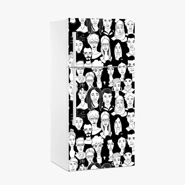 Naklejka na lodówkę vintage palmy na Hawajach o zachodzie słońca – Wallissimo®