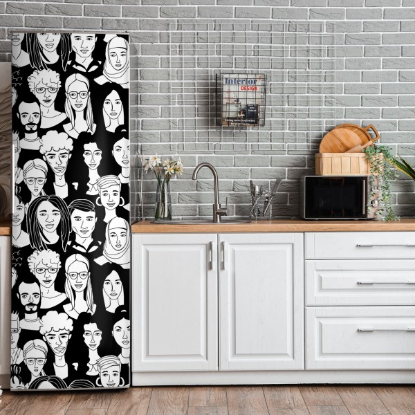 Naklejka na lodówkę vintage palmy na Hawajach o zachodzie słońca – Wallissimo®