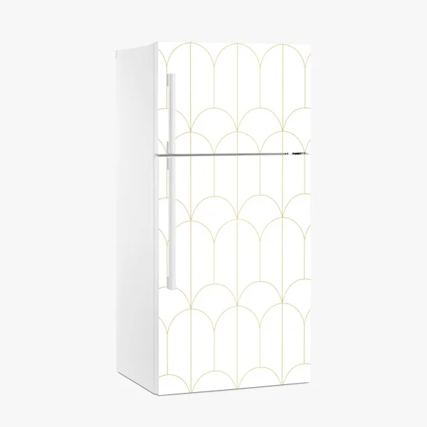 Naklejka na lodówkę złoty art deco łukowy wzór