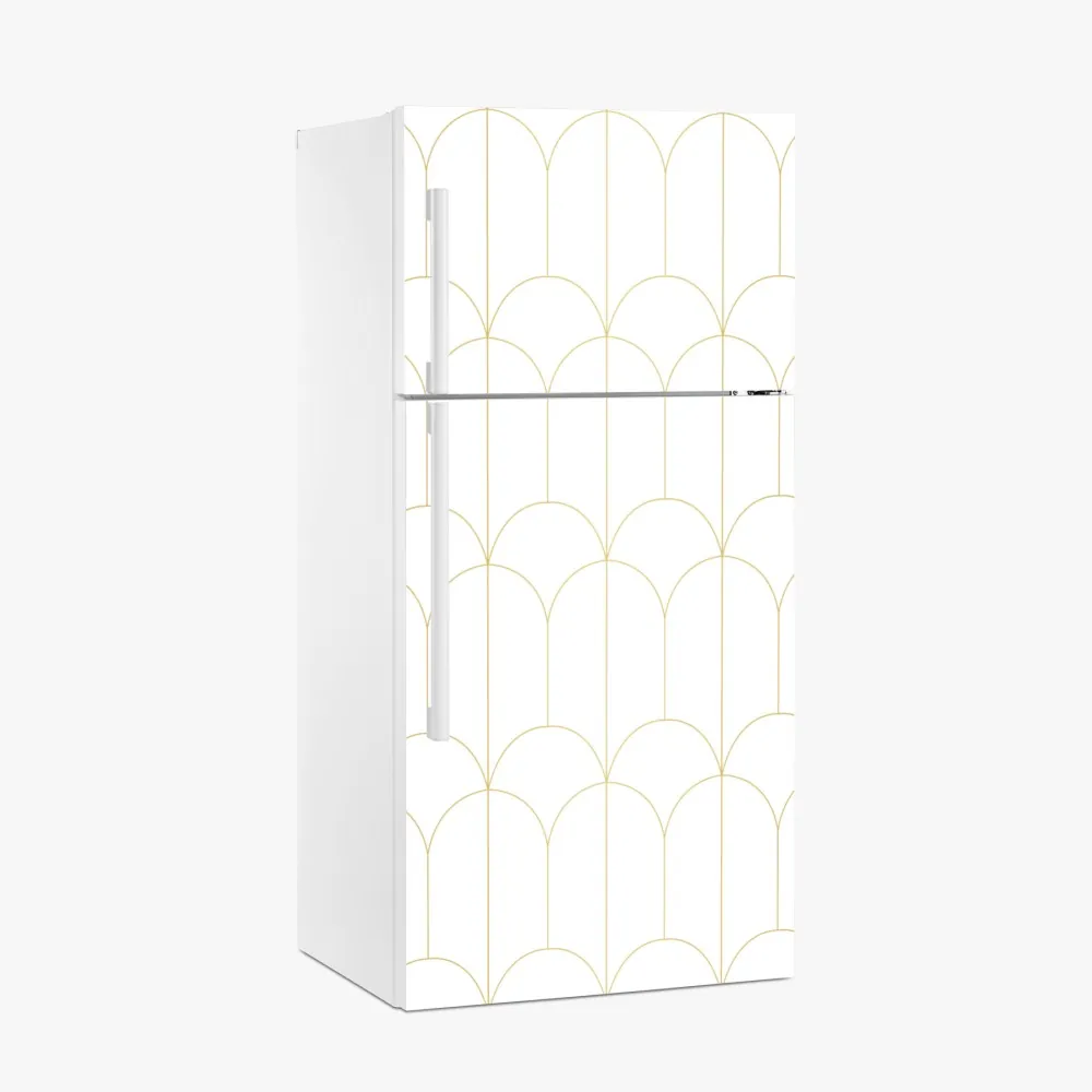 Naklejka na lodówkę złoty art deco łukowy wzór – Wallissimo® Naklejka na lodówkę złoty art deco łukowy wzór – Wallissimo®