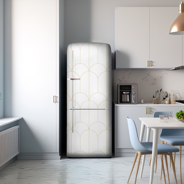 Naklejka na lodówkę złoty art deco łukowy wzór – Wallissimo® Naklejka na lodówkę złoty art deco łukowy wzór – Wallissimo®