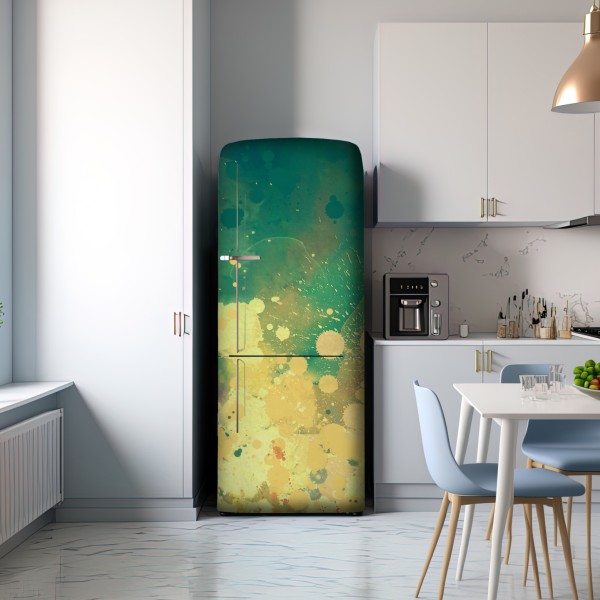 Naklejka na lodówkę turkusowy wybuch akwareli abstrakcja – Wallissimo® Naklejka na lodówkę turkusowy wybuch akwareli abstrakcja – Wallissimo®