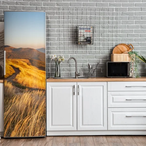 Naklejka na lodówkę gęsta ściana czerwonych róż – Wallissimo®