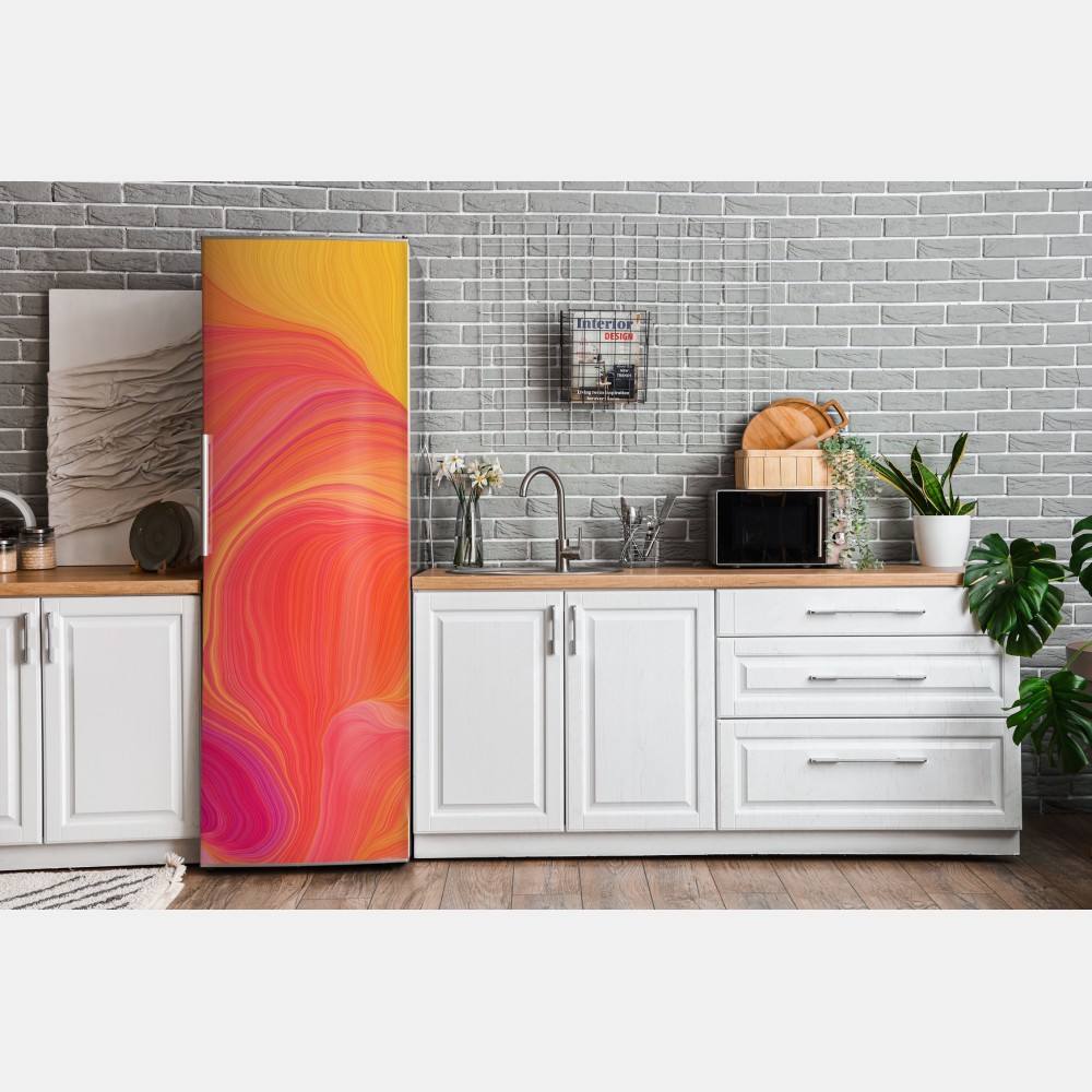 Naklejka na lodówkę żywe falujące kolory – Wallissimo® Naklejka na lodówkę żywe falujące kolory – Wallissimo®