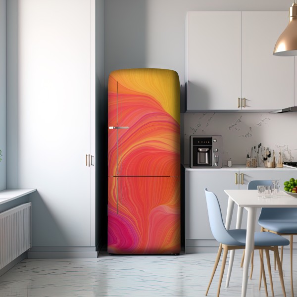 Naklejka na lodówkę żywe falujące kolory – Wallissimo® Naklejka na lodówkę żywe falujące kolory – Wallissimo®