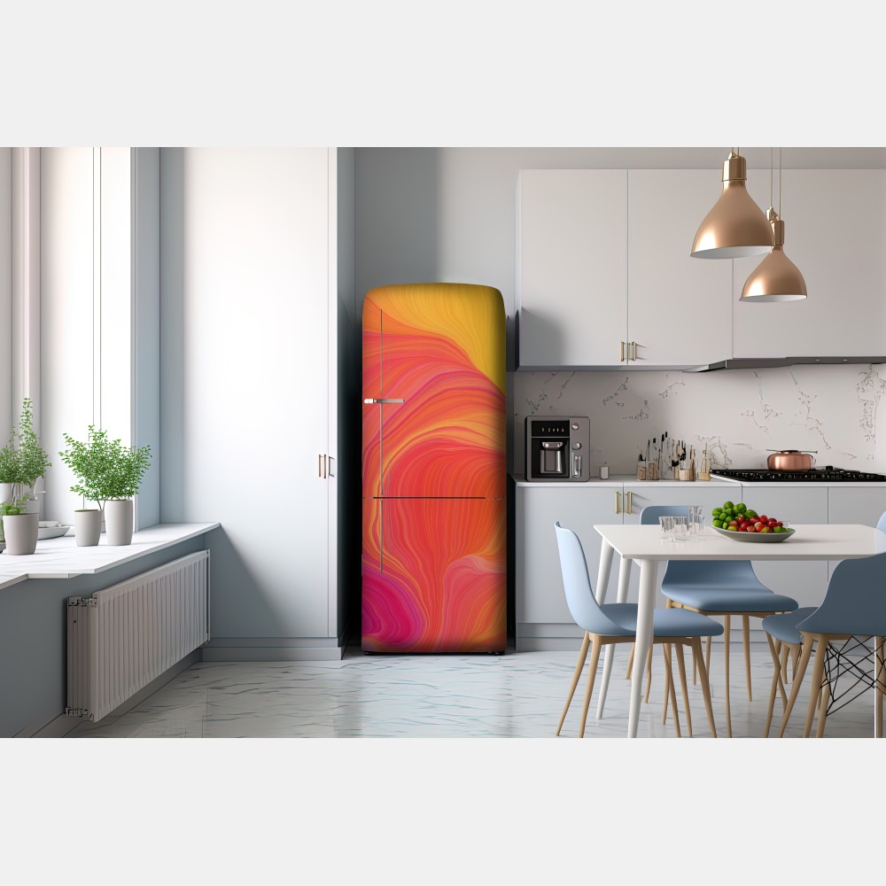 Naklejka na lodówkę żywe falujące kolory – Wallissimo® Naklejka na lodówkę żywe falujące kolory – Wallissimo®