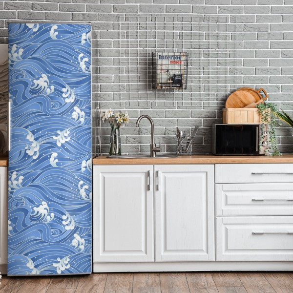 Naklejka na lodówkę delikatne złote róże — elegancki wzór kwiatowy – Wallissimo®