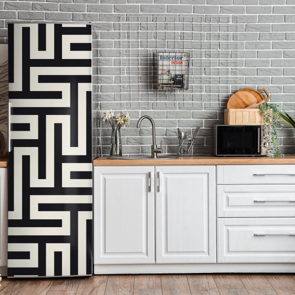 Naklejka na lodówkę biała tekstura marmuru z szarymi żyłkami – Wallissimo®