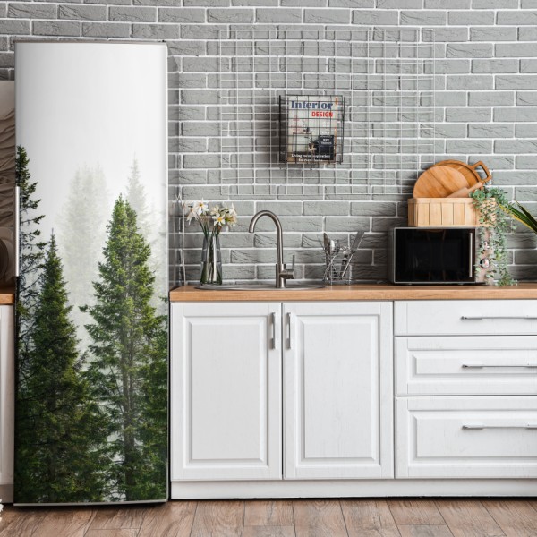 Naklejka na lodówkę tropikalny botaniczny wzór kwiatowy – Wallissimo®