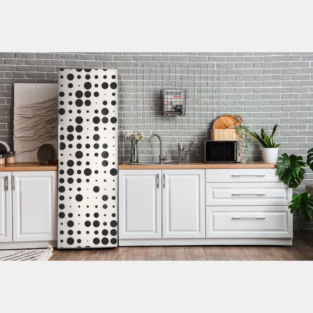 Naklejka na lodówkę minimalistyczny wzór kropek – Wallissimo® Naklejka na lodówkę minimalistyczny wzór kropek – Wallissimo®