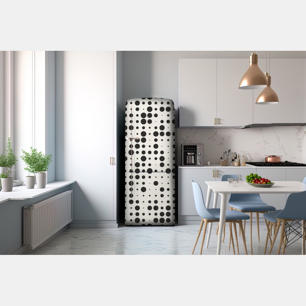 Naklejka na lodówkę minimalistyczny wzór kropek – Wallissimo® Naklejka na lodówkę minimalistyczny wzór kropek – Wallissimo®