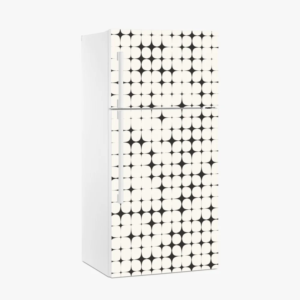 Naklejka na lodówkę monochromatyczny geometryczny wzór z kropkami – Wallissimo® Naklejka na lodówkę monochromatyczny geometryczny wzór z kropkami – Wallissimo®