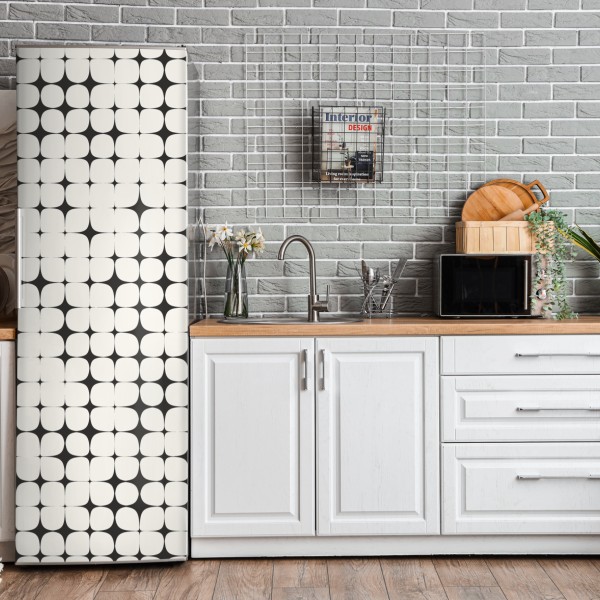 Naklejka na lodówkę monochromatyczne zbliżenie ręki przy pianinie – Wallissimo®