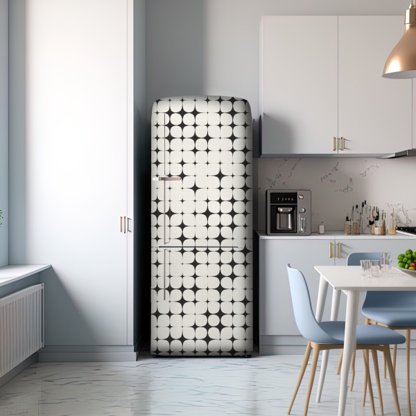 Naklejka na lodówkę monochromatyczny geometryczny wzór z kropkami – Wallissimo® Naklejka na lodówkę monochromatyczny geometryczny wzór z kropkami – Wallissimo®