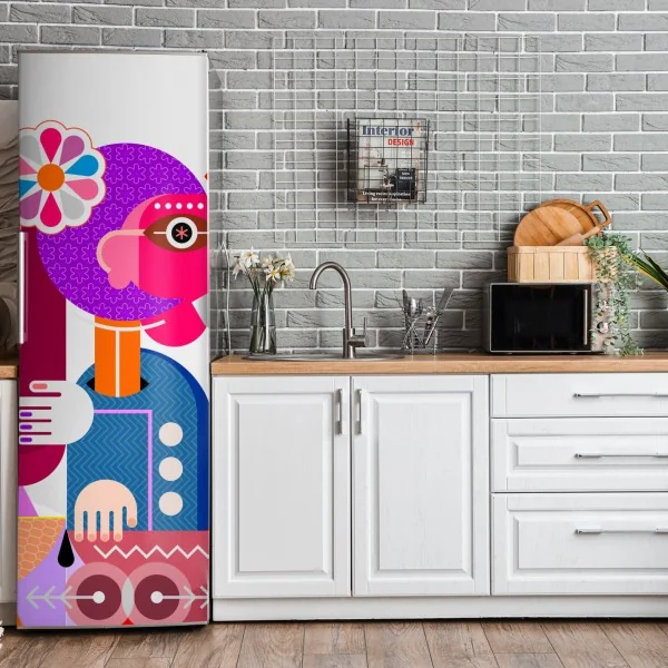 Naklejka na lodówkę monochromatyczny przepływ komórek – Wallissimo®