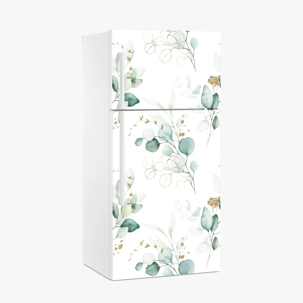 Naklejka na lodówkę akwarelowy wzór eukaliptusa w zieleni – Wallissimo® Naklejka na lodówkę akwarelowy wzór eukaliptusa w zieleni – Wallissimo®