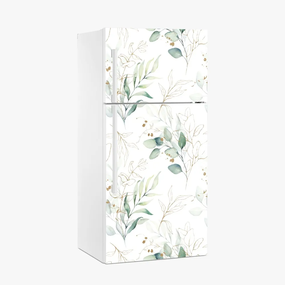 Naklejka na lodówkę miękki wzór eukaliptusa w akwareli – Wallissimo® Naklejka na lodówkę miękki wzór eukaliptusa w akwareli – Wallissimo®