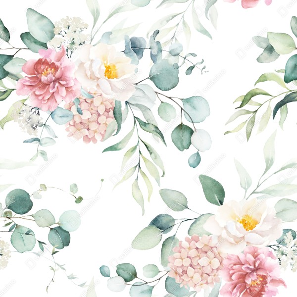 Naklejka na lodówkę delikatny akwarelowy bukiet kwiatów – Wallissimo® Naklejka na lodówkę delikatny akwarelowy bukiet kwiatów – Wallissimo®