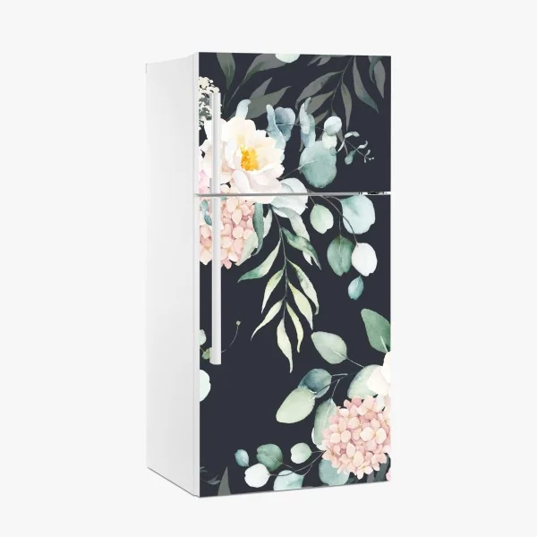 Naklejka na lodówkę biała tekstura marmuru z szarymi żyłkami – Wallissimo®