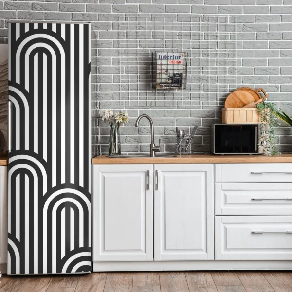 Naklejka na lodówkę delikatne złote róże — elegancki wzór kwiatowy – Wallissimo®