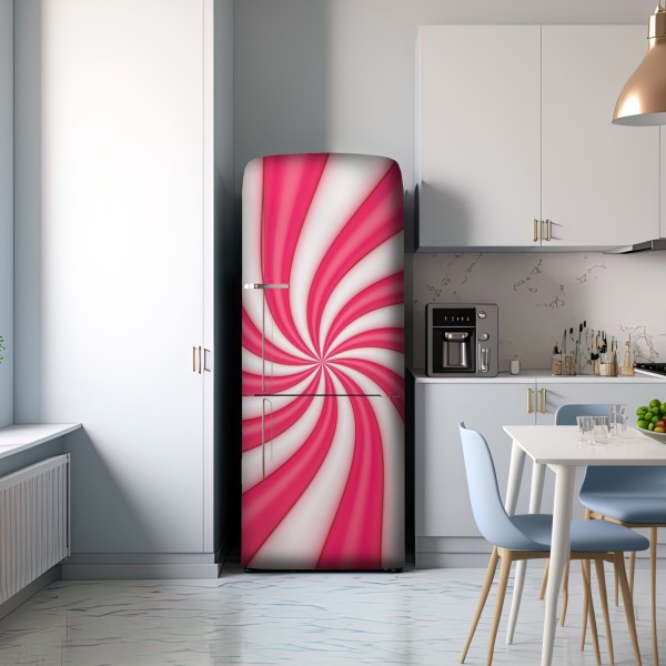 Naklejka na lodówkę różowa cukierkowa spirala – Wallissimo® Naklejka na lodówkę różowa cukierkowa spirala – Wallissimo®