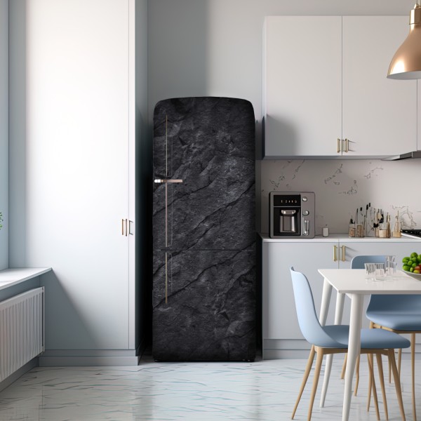 Naklejka na lodówkę ciemna tekstura kamienia – Wallissimo® Naklejka na lodówkę ciemna tekstura kamienia – Wallissimo®