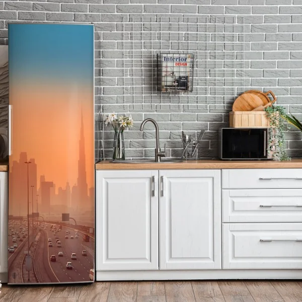 Naklejka na lodówkę czarny marmur z żyłami – Wallissimo®