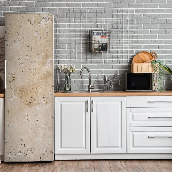 Naklejka na lodówkę elegancki portret w czerwonej sukni – Wallissimo®