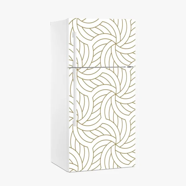 Naklejka na lodówkę złoty geometryczny wzór spiralny