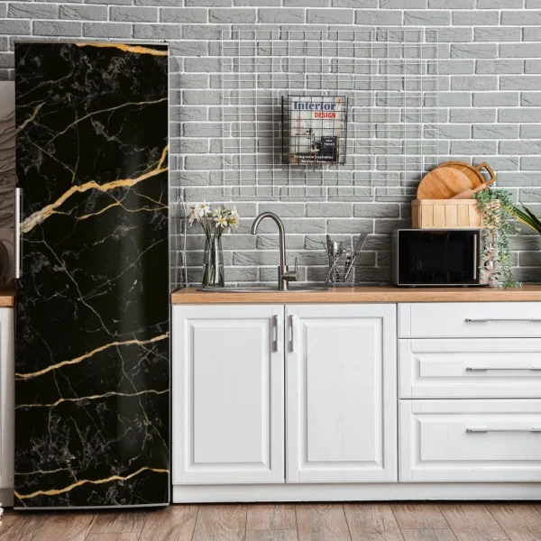 Naklejka na lodówkę elegancki portret w czerwonej sukni – Wallissimo®