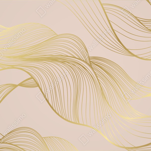 Naklejka na lodówkę abstrakcyjny wzór złotych fal – Wallissimo® Naklejka na lodówkę abstrakcyjny wzór złotych fal – Wallissimo®