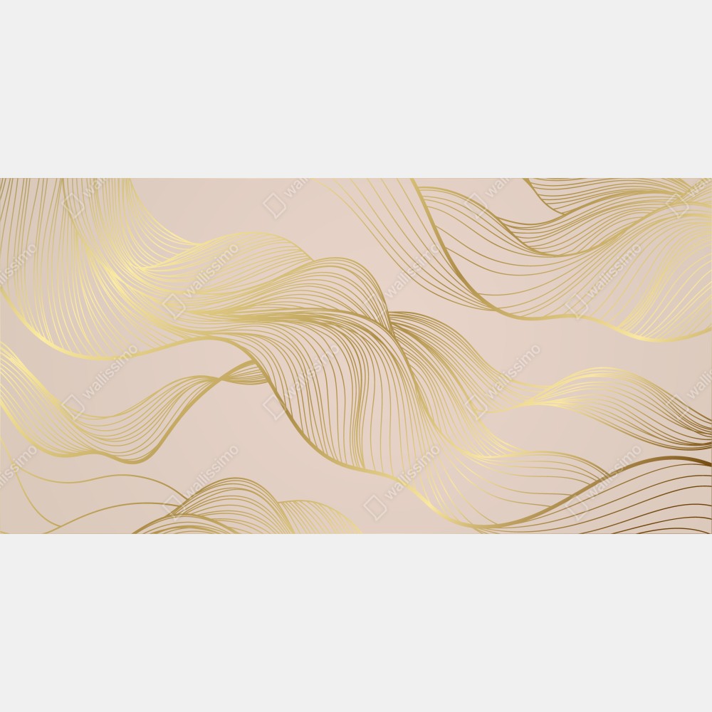 Naklejka na lodówkę abstrakcyjny wzór złotych fal – Wallissimo® Naklejka na lodówkę abstrakcyjny wzór złotych fal – Wallissimo®