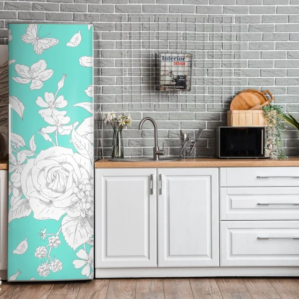 Naklejka na lodówkę neonowa marmurkowa grafika abstrakcyjna – Wallissimo®