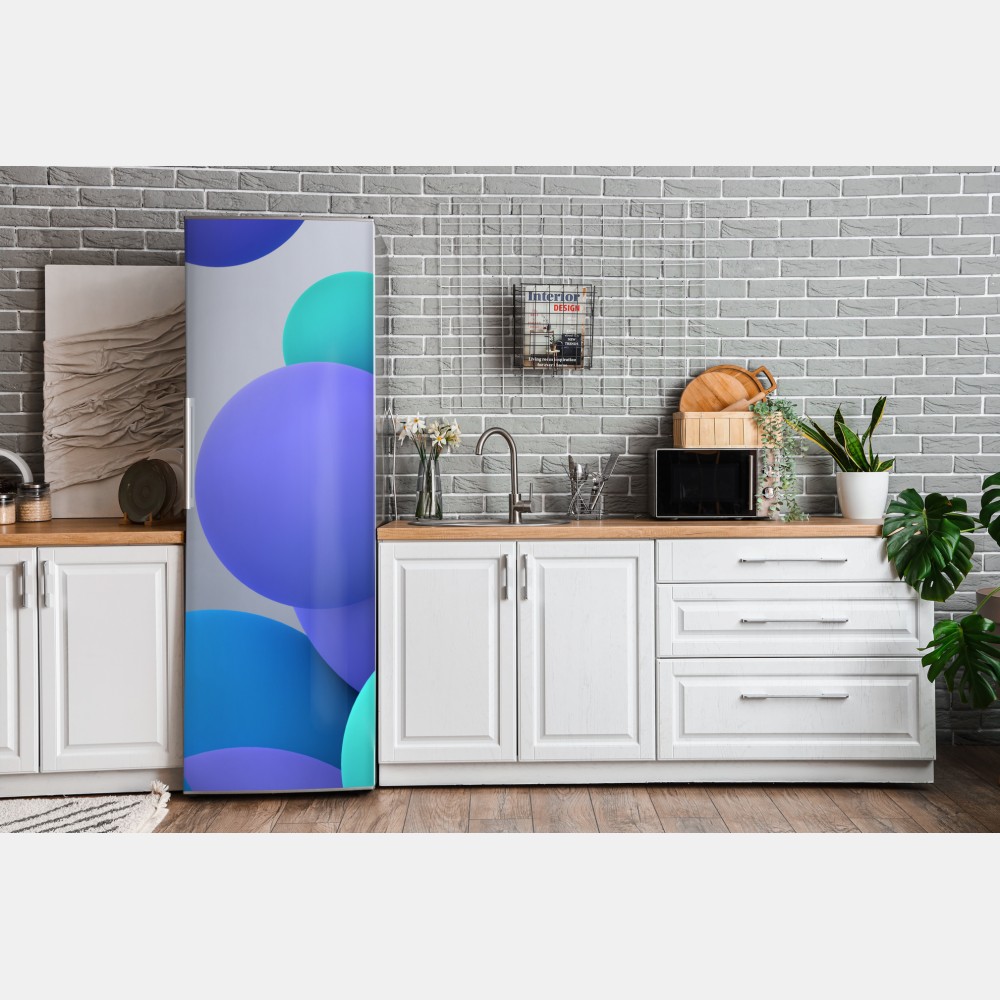 Naklejka na lodówkę kolorowe pływające kule 3d abstrakcja – Wallissimo® Naklejka na lodówkę kolorowe pływające kule 3d abstrakcja – Wallissimo®