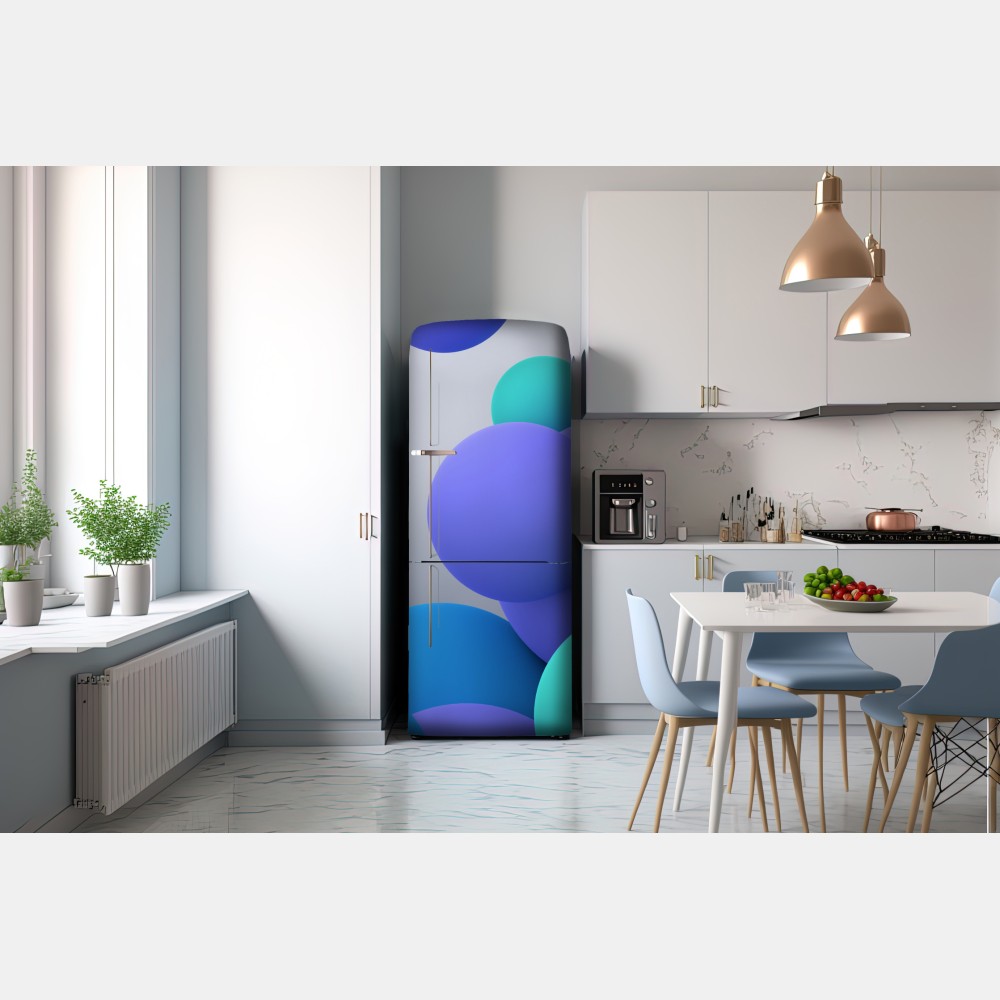 Naklejka na lodówkę kolorowe pływające kule 3d abstrakcja – Wallissimo® Naklejka na lodówkę kolorowe pływające kule 3d abstrakcja – Wallissimo®