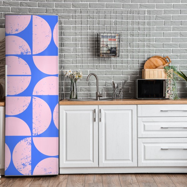 Naklejka na lodówkę złoty art deco wzór okręgów – Wallissimo®