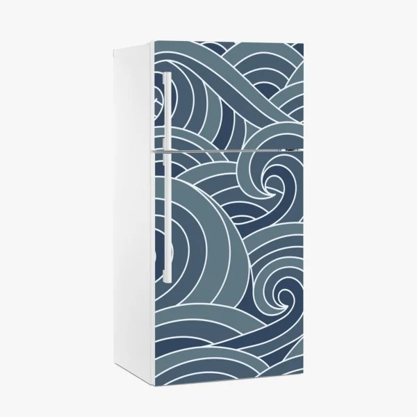 Naklejka na lodówkę elegancki portret gejszy w czerwonym i czarnym kimonie – Wallissimo®