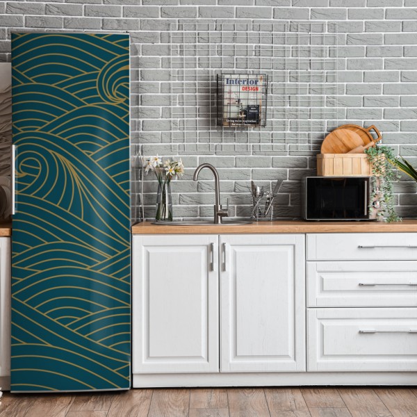 Naklejka na lodówkę trzy dmuchawce na turkusowym tle – Wallissimo®