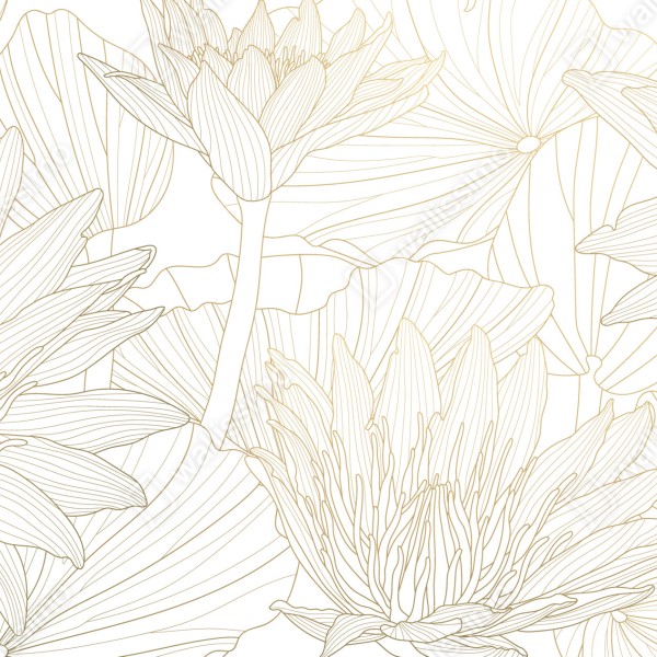 Naklejka na lodówkę delikatny złoty rysunek kwiatowy – Wallissimo® Naklejka na lodówkę delikatny złoty rysunek kwiatowy – Wallissimo®