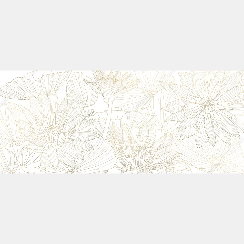 Naklejka na lodówkę delikatny złoty rysunek kwiatowy – Wallissimo® Naklejka na lodówkę delikatny złoty rysunek kwiatowy – Wallissimo®