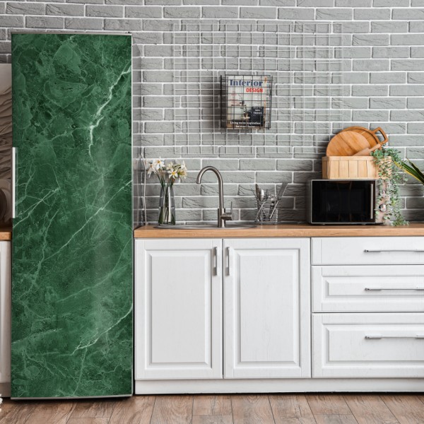 Naklejka na lodówkę zielona tekstura marmuru – Wallissimo® Naklejka na lodówkę zielona tekstura marmuru – Wallissimo®