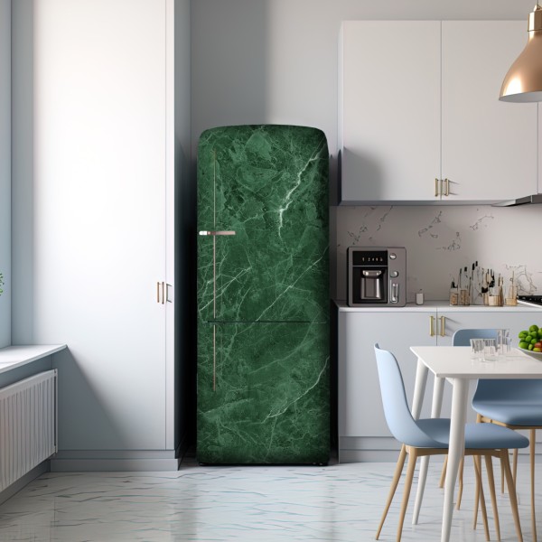 Naklejka na lodówkę zielona tekstura marmuru – Wallissimo® Naklejka na lodówkę zielona tekstura marmuru – Wallissimo®