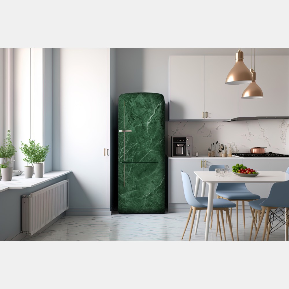 Naklejka na lodówkę zielona tekstura marmuru – Wallissimo® Naklejka na lodówkę zielona tekstura marmuru – Wallissimo®