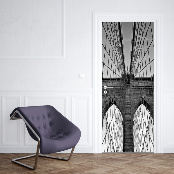 Naklejka na drzwi złote tropikalne liście – Wallissimo®