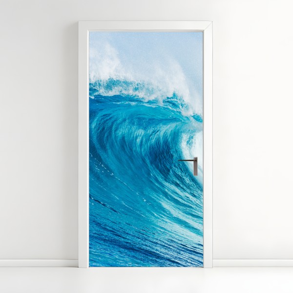 Naklejka na drzwi mchowe kamienne schody do mglistego lasu – Wallissimo®